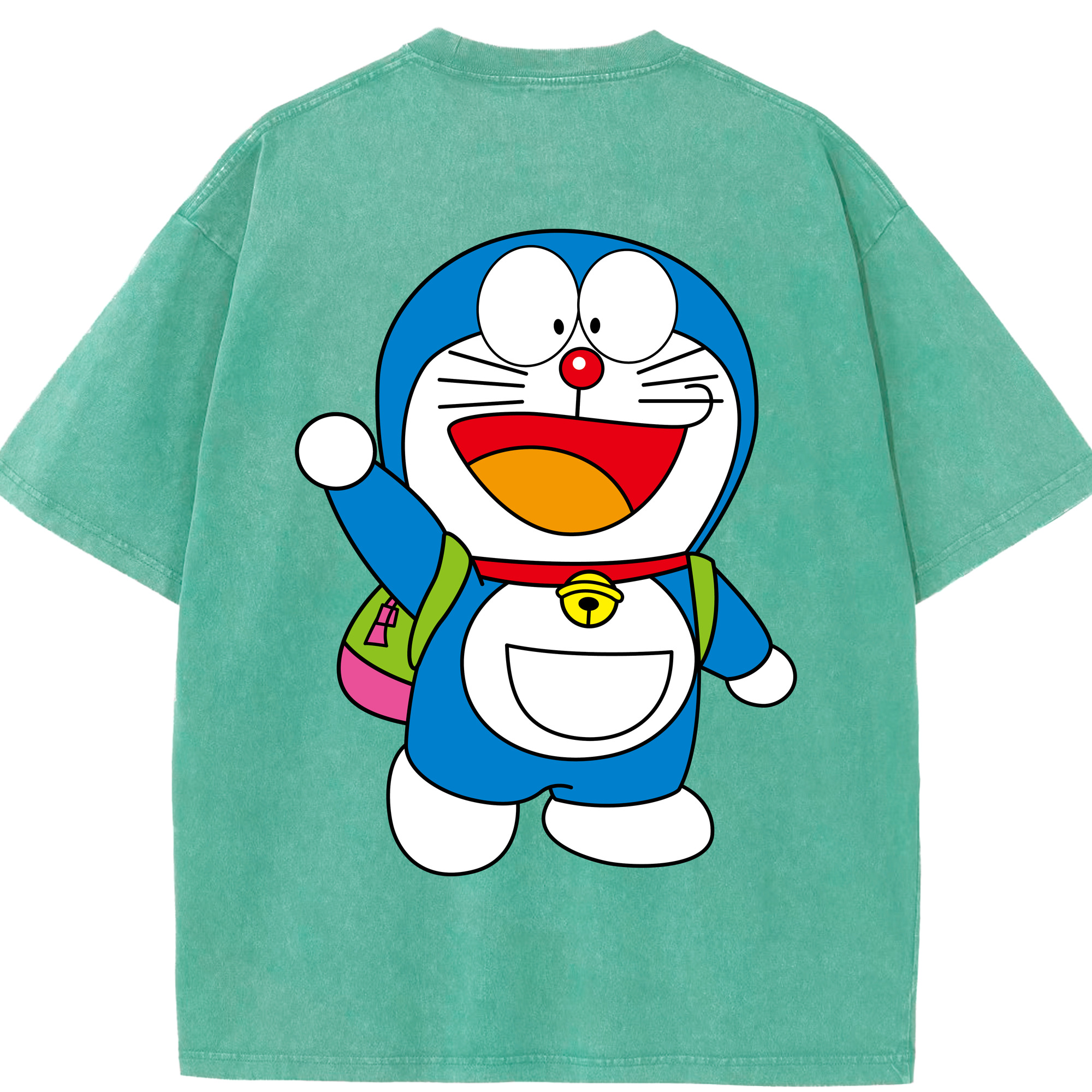 （画像用） ドラえもん Doraemon 綿100% ヴィンテージ風 半袖Tシャツ（背面プリント）